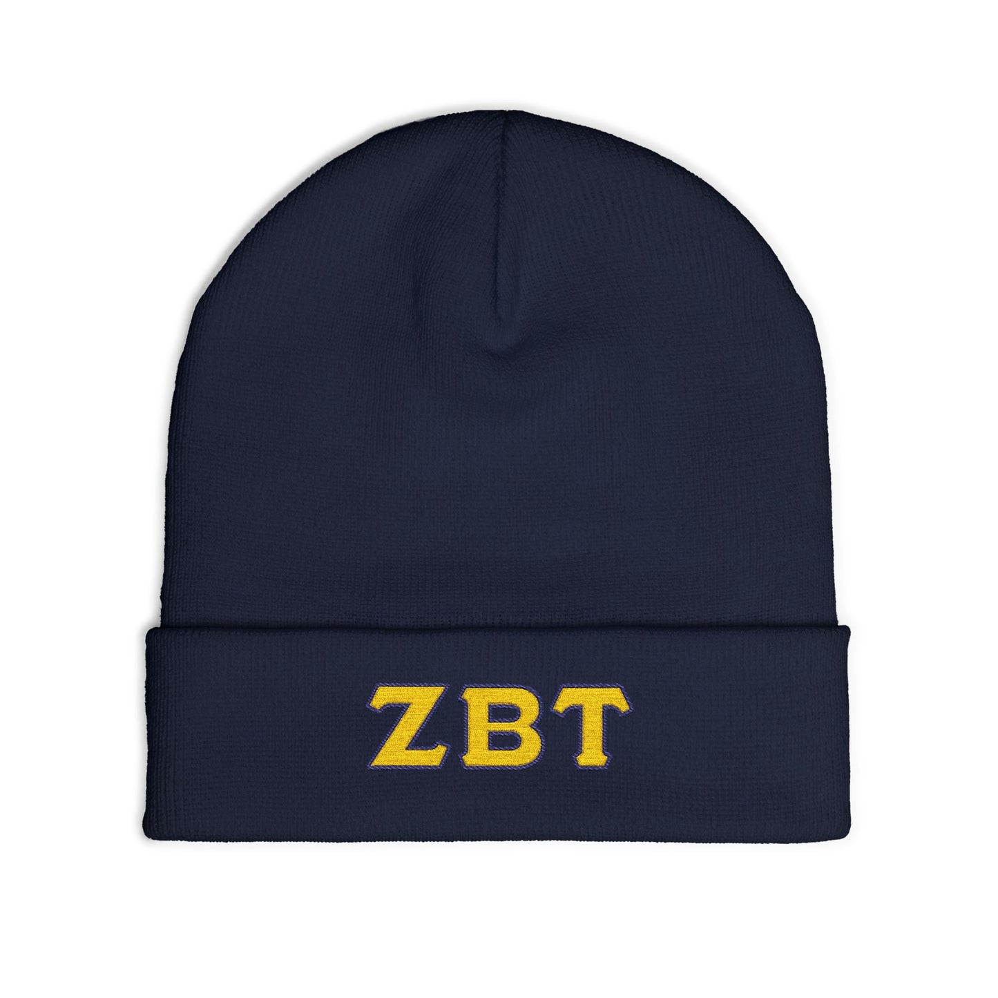 Embroidered 'ZBT' Knit Beanie – College Sorority/Fraternity Winter Hat