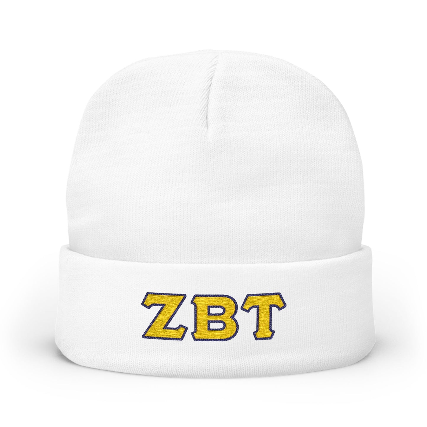 Embroidered 'ZBT' Knit Beanie – College Sorority/Fraternity Winter Hat