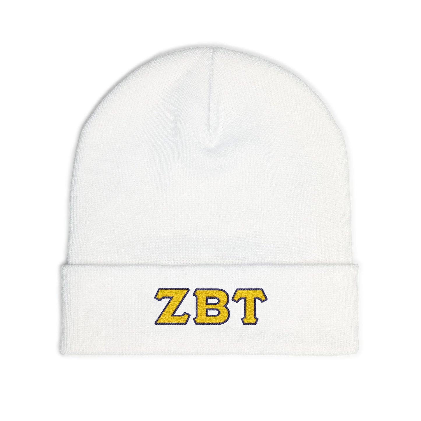 Embroidered 'ZBT' Knit Beanie – College Sorority/Fraternity Winter Hat