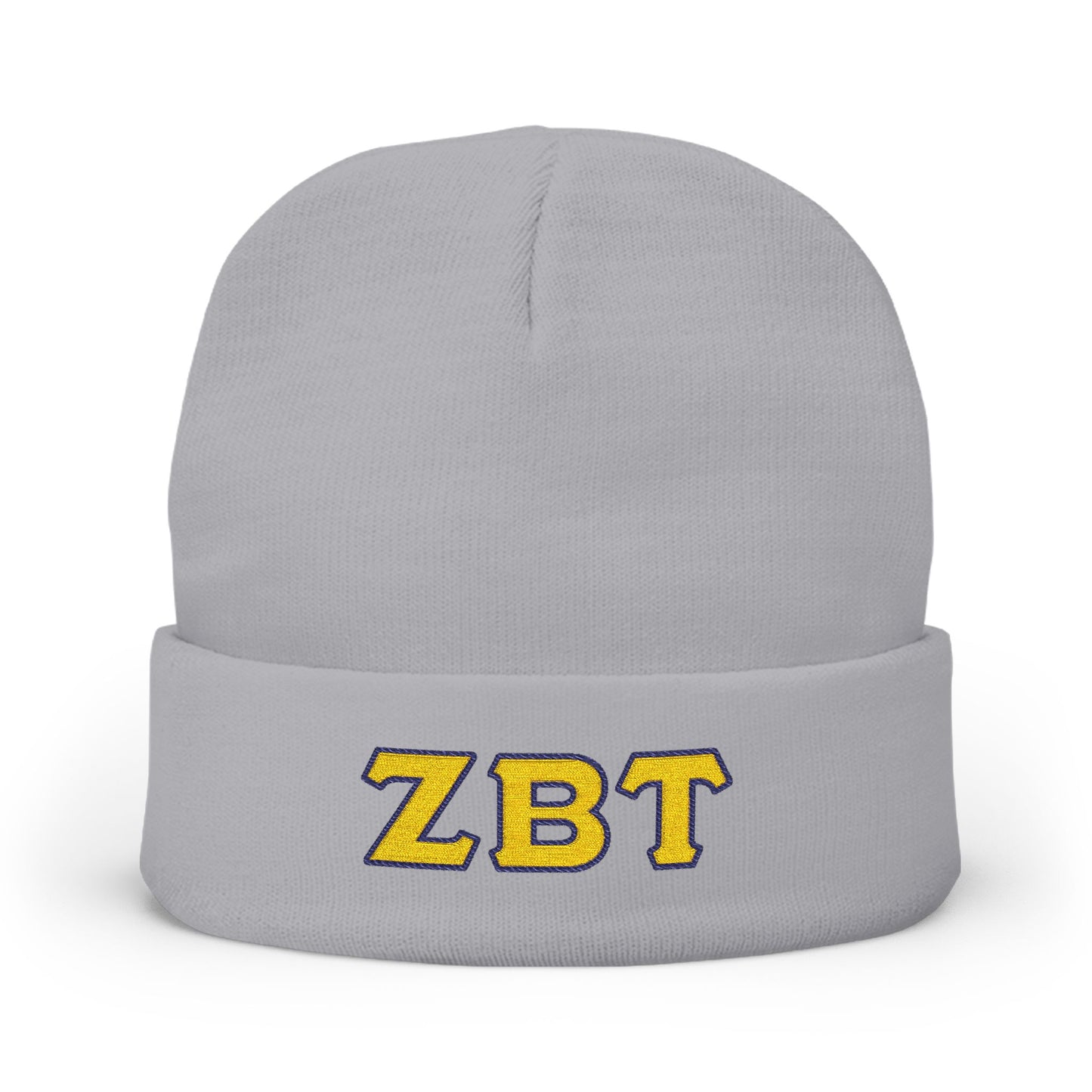 Embroidered 'ZBT' Knit Beanie – College Sorority/Fraternity Winter Hat
