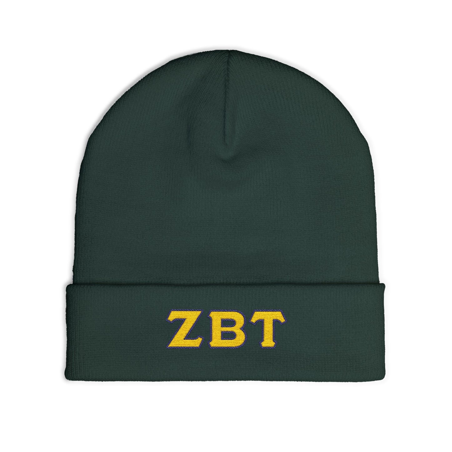 Embroidered 'ZBT' Knit Beanie – College Sorority/Fraternity Winter Hat