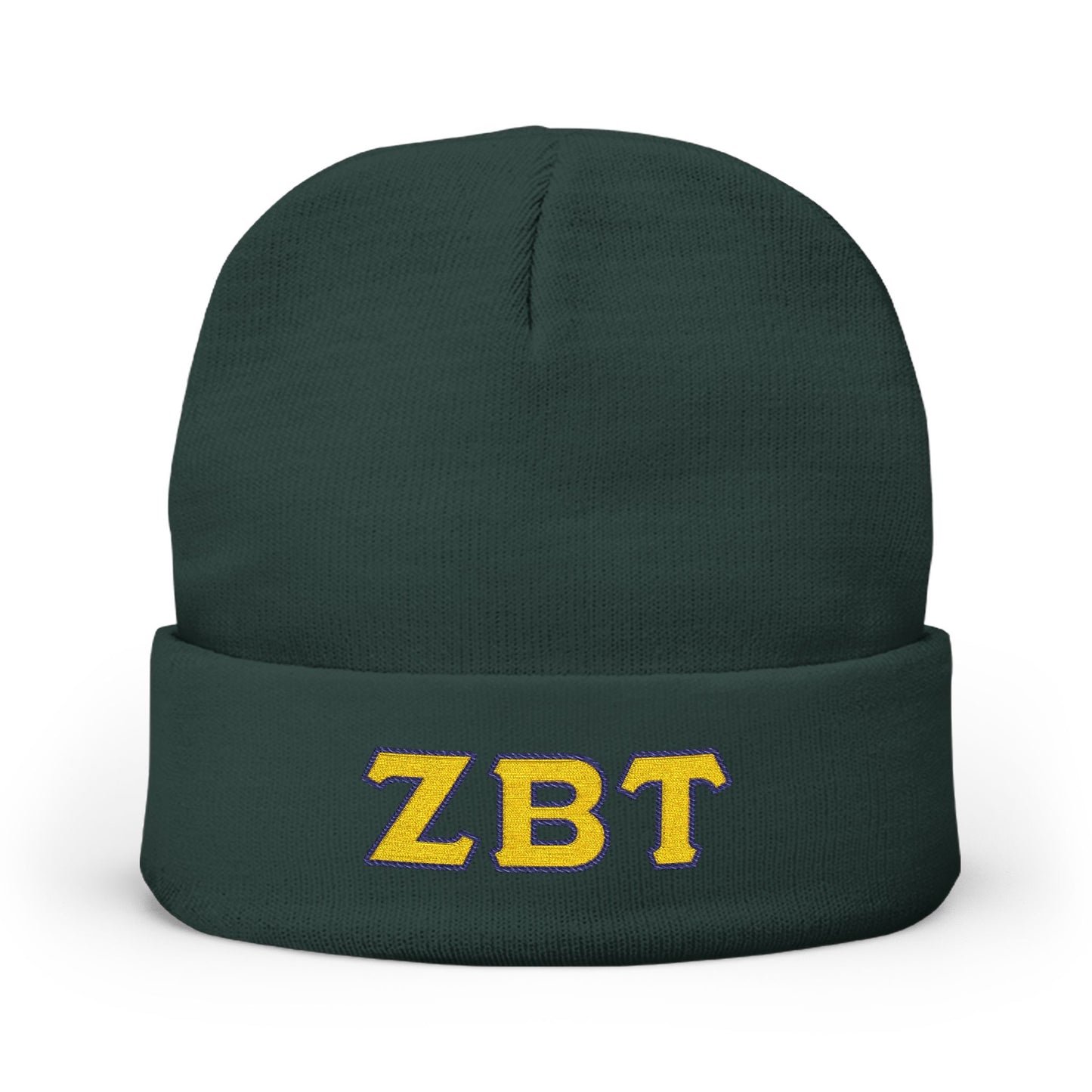 Embroidered 'ZBT' Knit Beanie – College Sorority/Fraternity Winter Hat