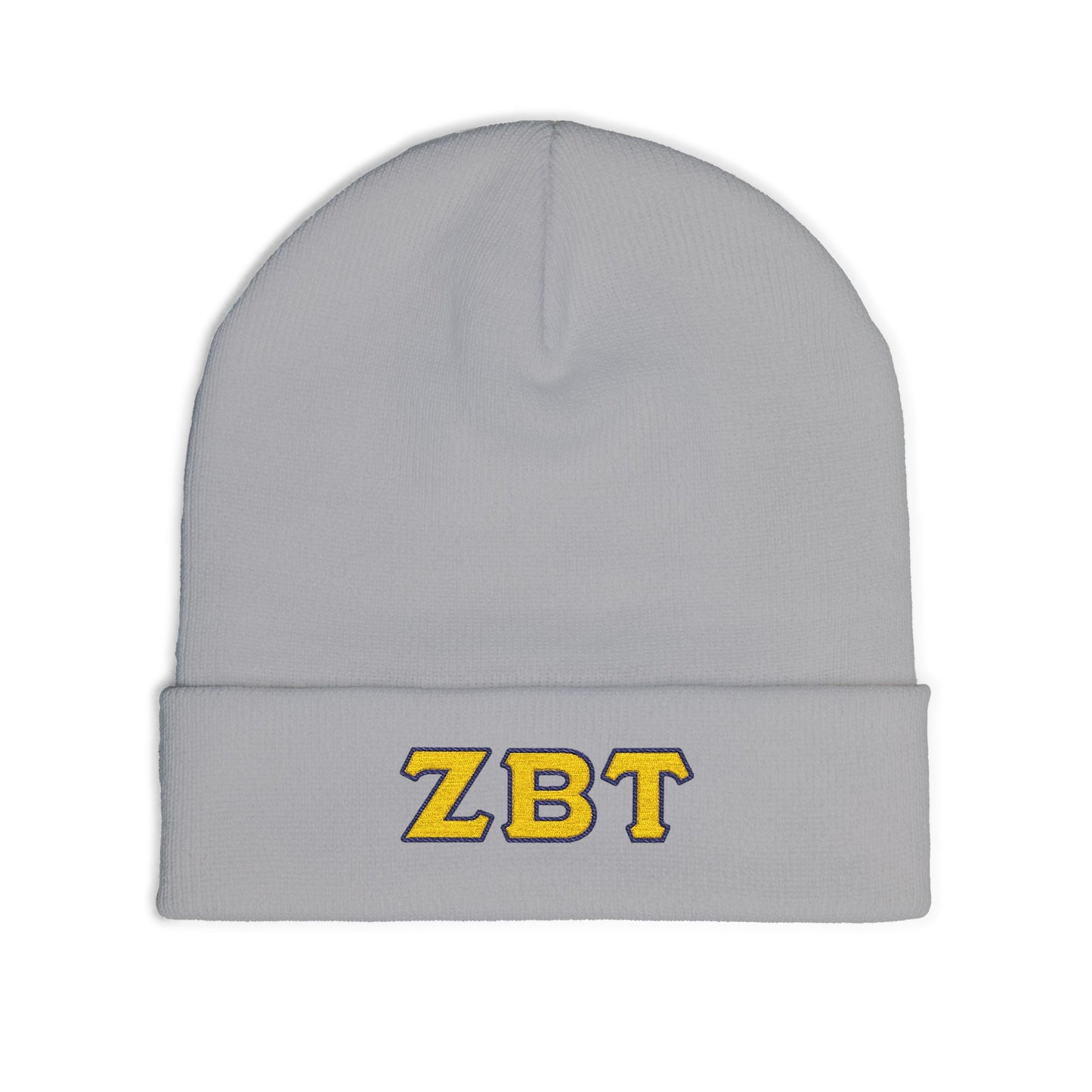 Embroidered 'ZBT' Knit Beanie – College Sorority/Fraternity Winter Hat