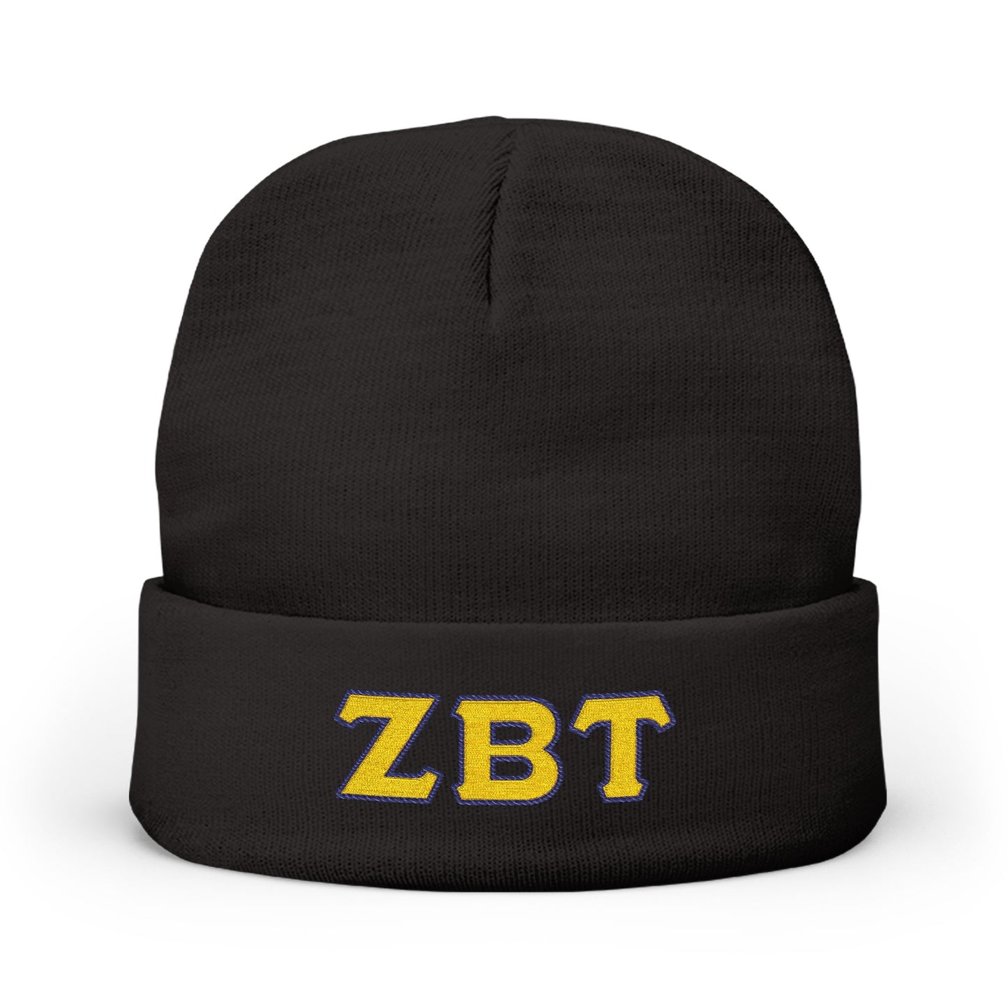Embroidered 'ZBT' Knit Beanie – College Sorority/Fraternity Winter Hat