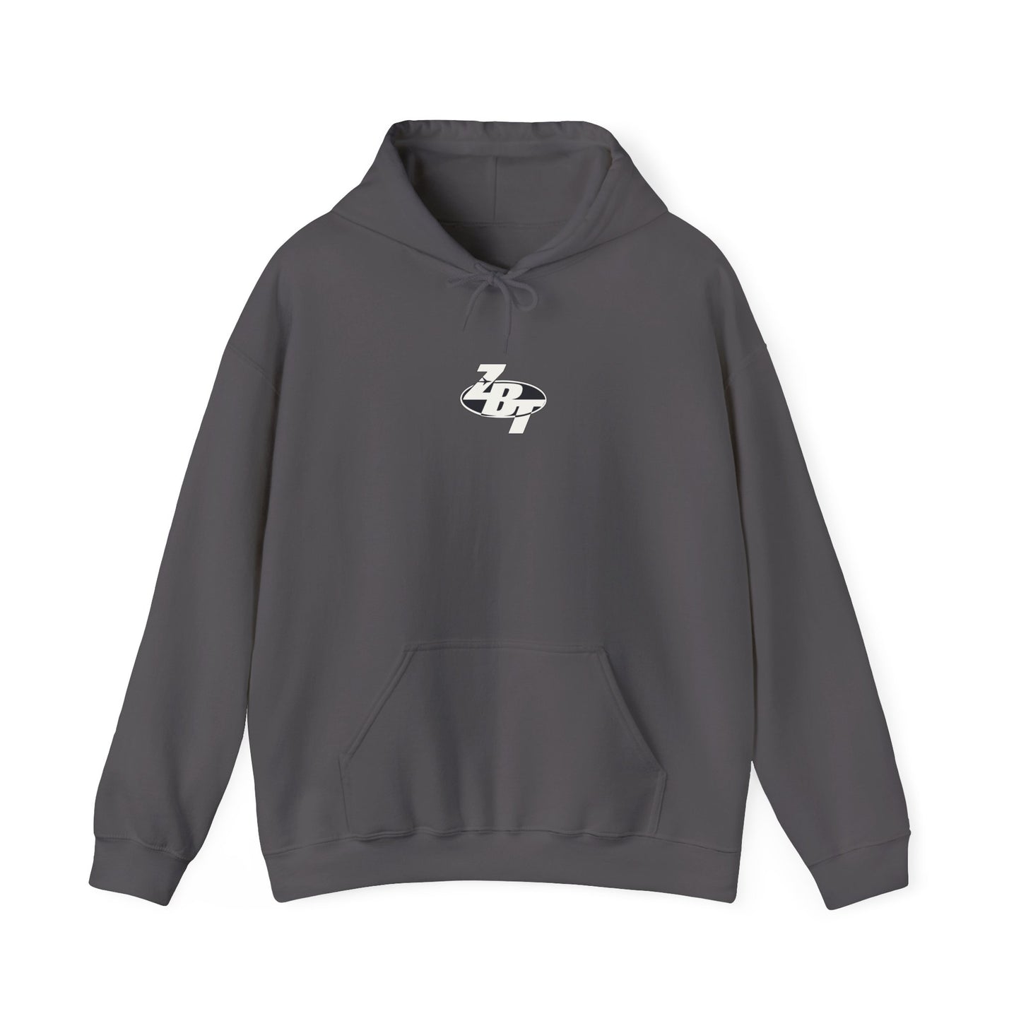 Minimal Retro Logo Hoodie — Small Center Chest Graphic