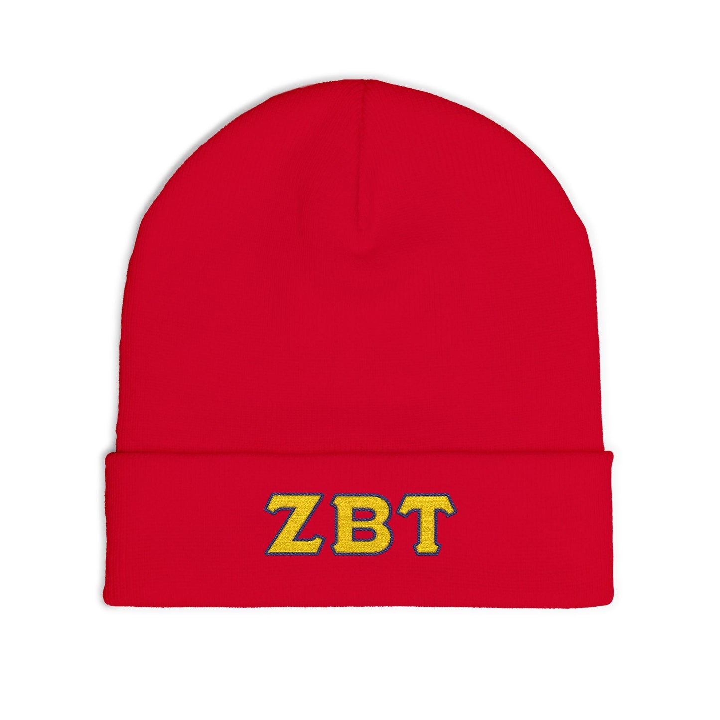Embroidered 'ZBT' Knit Beanie – College Sorority/Fraternity Winter Hat