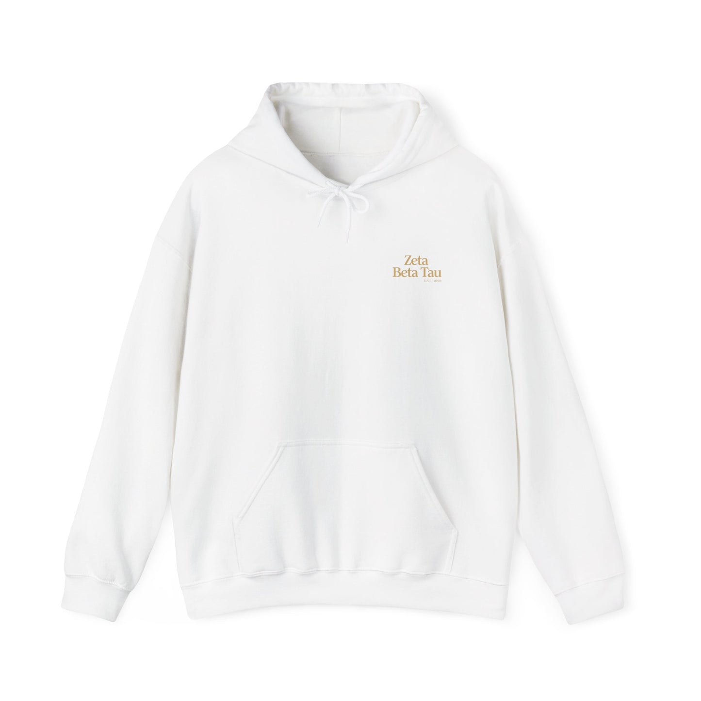 Zeta Beta Tau Greek Letter Hoodie — Gold Crest Fraternity Sweatshirt