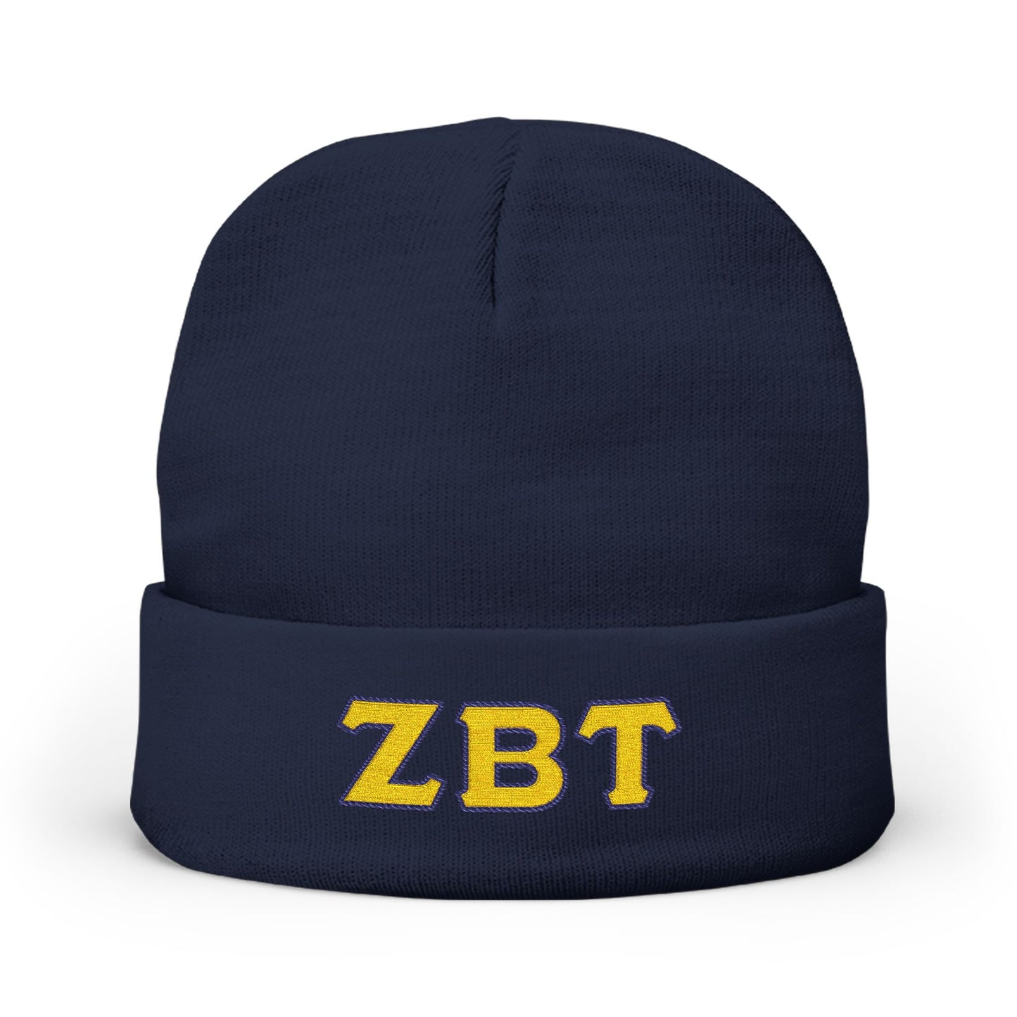 Embroidered 'ZBT' Knit Beanie – College Sorority/Fraternity Winter Hat