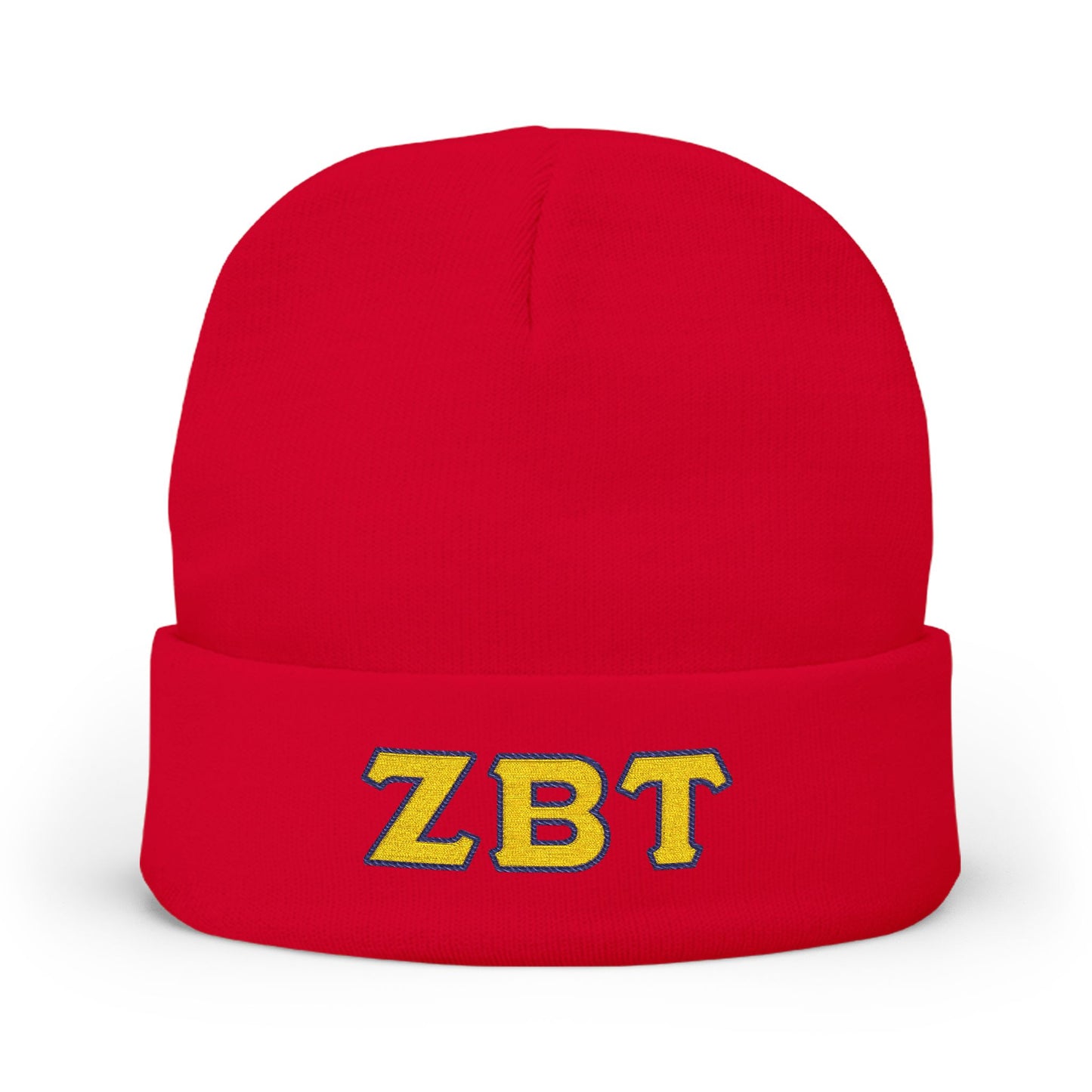 Embroidered 'ZBT' Knit Beanie – College Sorority/Fraternity Winter Hat